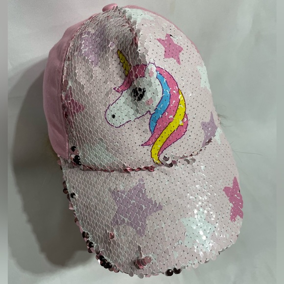 Youth flip sequin unicorn baseball cap hat excellent condition - Picture 1 of 10